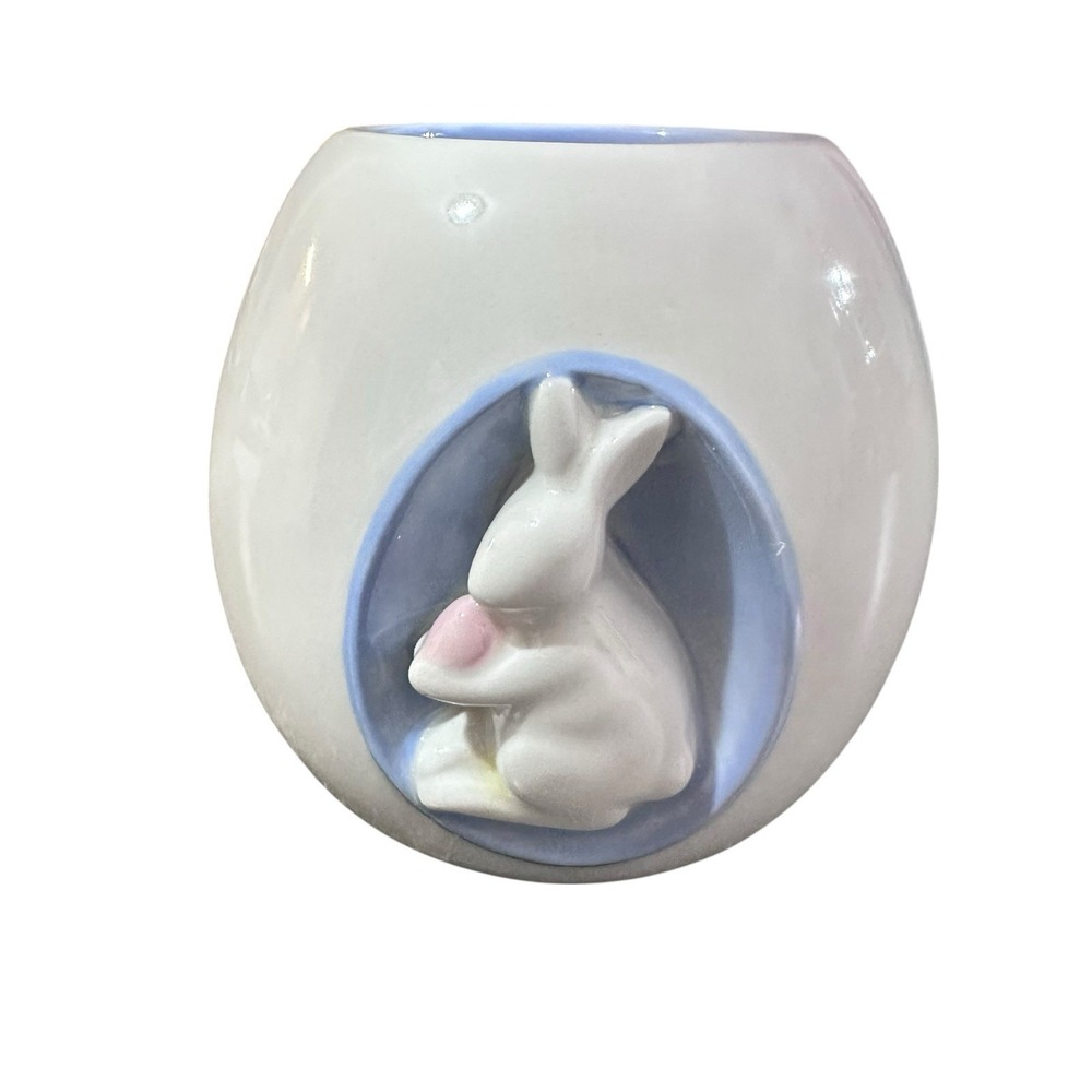 Yankee Candle EASTER Egg Bunny Rabbit Votive Blue Tea Light Holder Open Box
